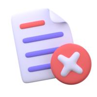 3D document inspection icon. Office business element. png