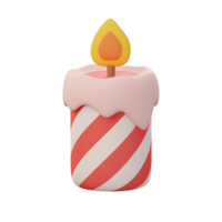 3D Christmas candles. Christmas decoration elements png