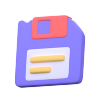 3D disk icon. Saving data on computer. Business elements in the office png