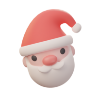 3D Santa Claus face. Christmas decoration element. png