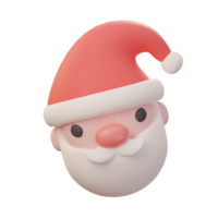 3d santa claus ansikte. jul dekoration element. png