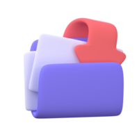 3D document file icon. Office business element. png