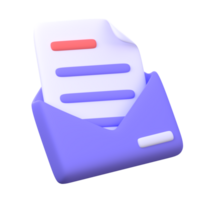 3D document file icon. Office business element. png