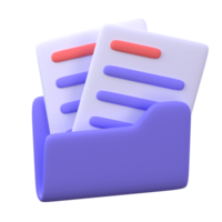 3D document file icon. Office business element. png