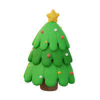 tall träd dekorerad med 3d jul bollar. jul dekoration element. png