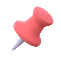 3D push pin icon. Office business element. png