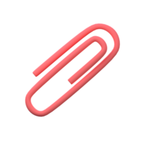 3D paper clip icon. Office business element. png