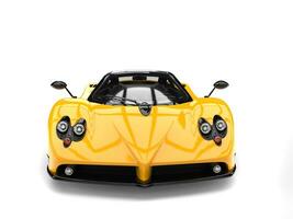 Cyber yellow concept luxury sports car - front view photo