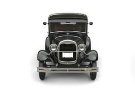 1920s cool black oldtimer car- front view - 3D Illustration photo