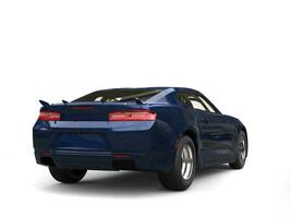 Dark midnight blue modern  car - rear side view photo