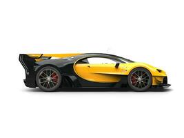 Powerful yellow super race car - side view - 3D Illustration photo