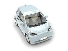 Cool white compact urban car - top view photo