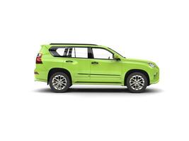 Bright green modern SUV - side view photo