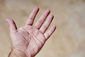 Hands got wrinkly and pruney in the bath, or in water photo