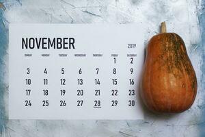noviembre 2019 mensual calendario foto