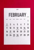 febrero 2020 calendario con Días festivos foto