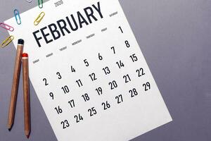 February 2020 simple calendar photo