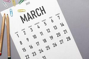 March 2020 simple calendar photo
