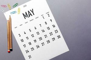 May 2020 simple calendar photo