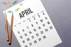 April 2020 simple calendar photo