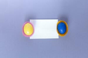 Colorful easter eggs photo