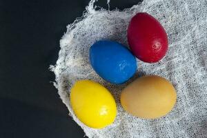 Colorful easter eggs photo
