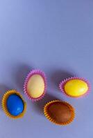 Colorful easter eggs photo