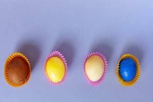 Colorful easter eggs photo