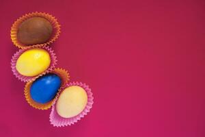 Decorated colorful easter eggs photo