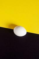 Abstract image. A single egg on the splitted background photo