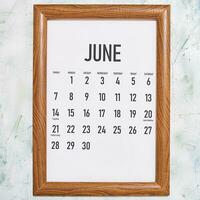 June 2020 monthly calendar photo