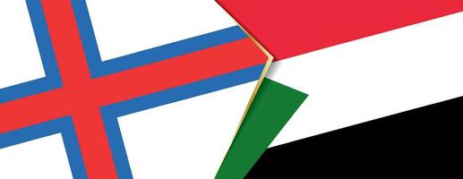 Faroe Islands and Sudan flags, two vector flags.