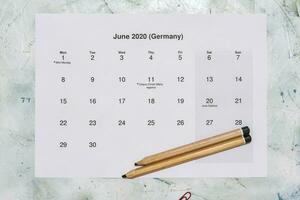Monatskalender Juni 2020 Translation Monthly Juni 2020 calendar photo