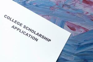 College scholarship application photo