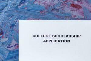 College scholarship application photo