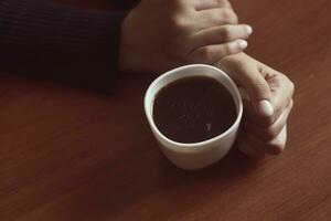 Woman in coffee shop photo