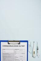 Coronavirus test form photo