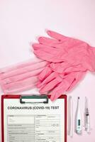 Coronavirus test form photo