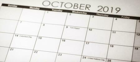 yom kippur en selectivo atención en octubre 2019 calendario. foto