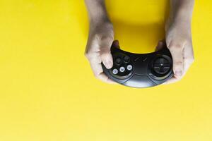 Hands with game controller photo