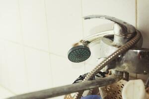 Shower tap. An old bathroom tap photo