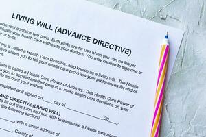 Living Will Advance Directive photo
