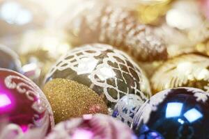 Multicolored Christmas decorations photo