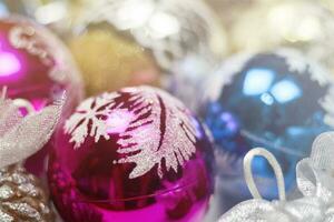 Multicolored Christmas decorations photo