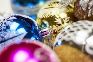 Multicolored Christmas decorations photo