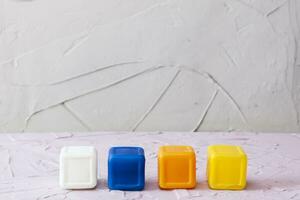 Colorful Cubes. Plastic blocks photo