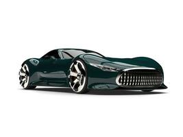 Stylish dark green modern super car photo