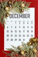 December 2020 monthly Calendar photo