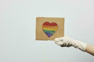 lgbtq médico luchando en primera línea en contra coronavirus foto