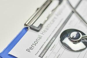 Health care cost or Health Insurance application form photo